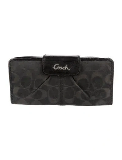 Pre-owned Coach Printed Continental Wallet In Black