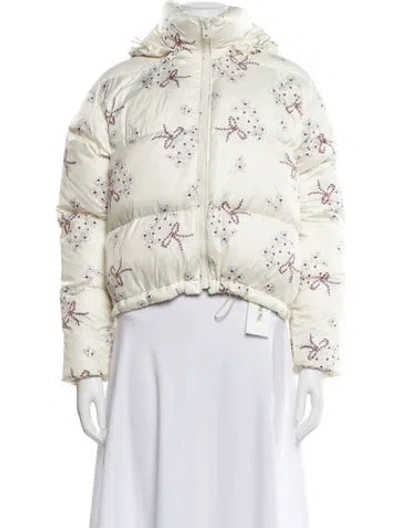 Pre-owned Coach Printed Down Jacket In Neutral