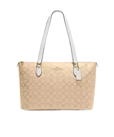 Coach Printed Handbag In Nude