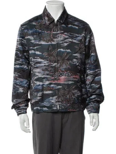 Pre-owned Coach Printed Jacket W/ Tags In Blue