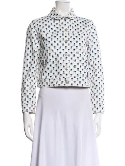 Pre-owned Coach Printed Jacket In White