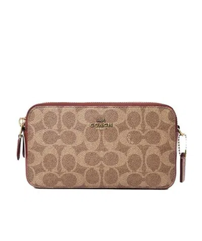 Coach Printed Leather Crossbody Bag In Brown