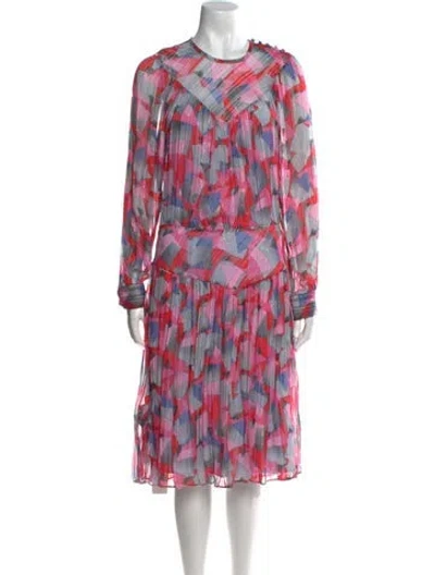 Pre-owned Coach Printed Midi Length Dress In Red