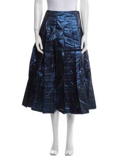 Pre-owned Coach Printed Midi Length Skirt In Blue