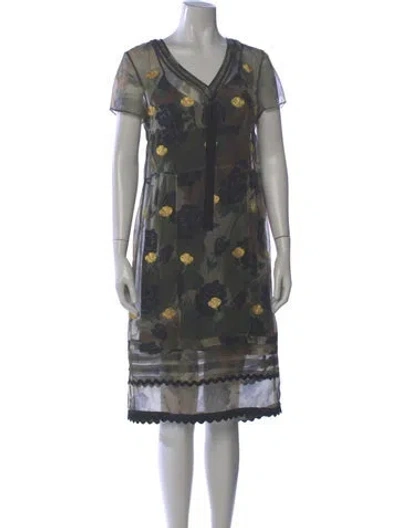 Pre-owned Coach Printed Mini Dress In Gray
