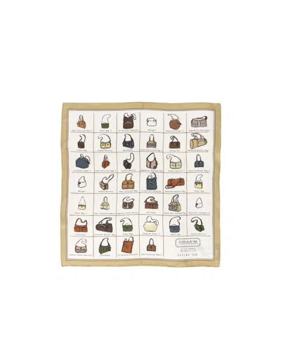 Coach Printed Silk Scarf In Neutral