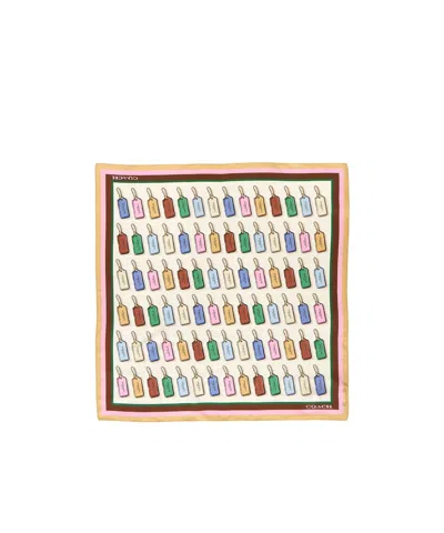 Coach Printed Silk Scarf In Multi