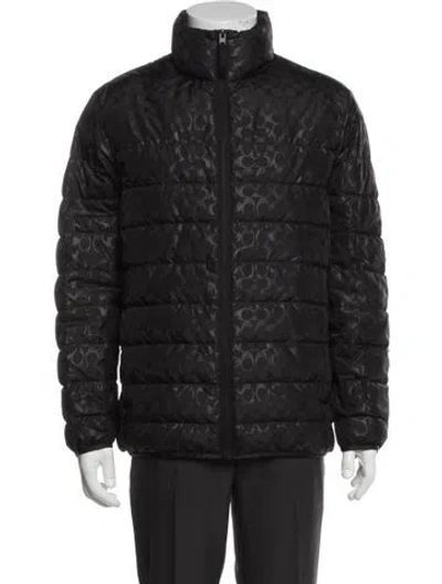 Pre-owned Coach Puffer Coat In Black
