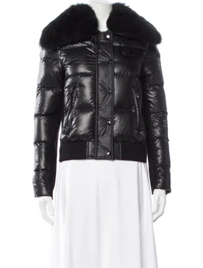 Pre-owned Coach Puffer Coat In Black