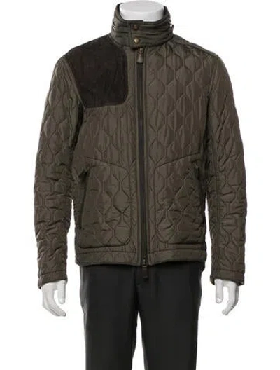 Pre-owned Coach Puffer Coat In Green