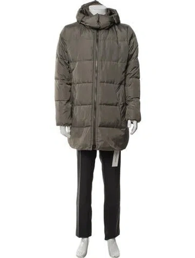 Pre-owned Coach Puffer Coat In Green