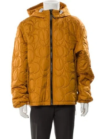 Pre-owned Coach Puffer Coat In Yellow