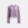 Coach Lace Knit Cardigan In Purple