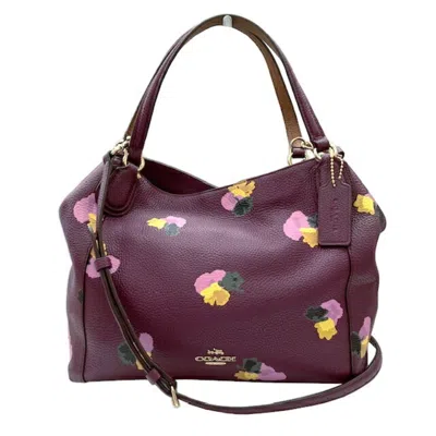 Pre-owned Coach Purple Leather Handbag Shoulder Bag ()