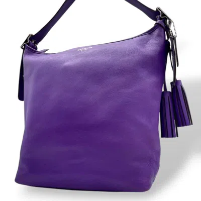 Pre-owned Coach Purple Leather Handbag Shoulder Bag Tote Bag ()