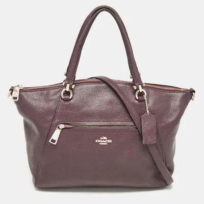 Pre-owned Coach Purple Pebbled Leather Prairie Satchel