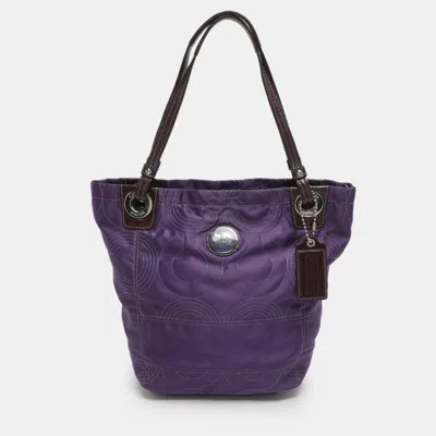 Coach Purple Satin Tote