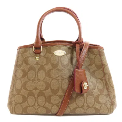 Pre-owned Coach Pvc Handbag () In Brown