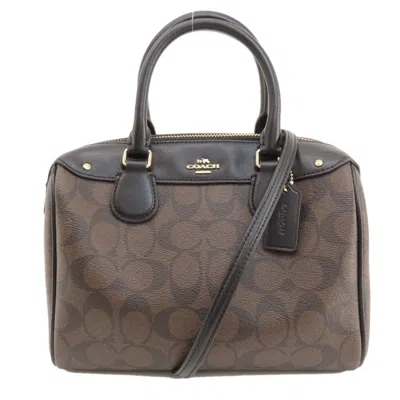 Pre-owned Coach Pvc Handbag () In Brown
