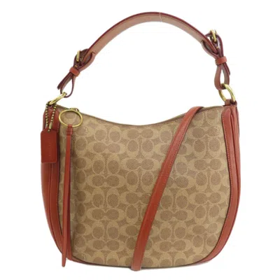 Pre-owned Coach Pvc Handbag () In Brown