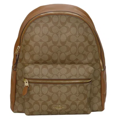 Pre-owned Coach Pvc Leather Backpack () In Brown