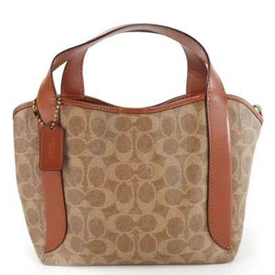Pre-owned Coach Pvc Leather Handbag () In Brown