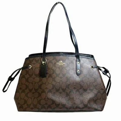 Pre-owned Coach Pvc Leather Handbag () In Brown