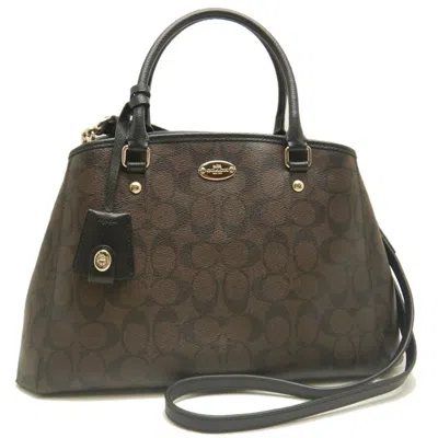 Pre-owned Coach Pvc Leather Handbag () In Brown
