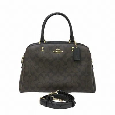 Pre-owned Coach Pvc Leather Handbag Shoulder Bag () In Brown