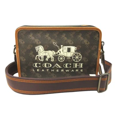 Pre-owned Coach Pvc Leather Shoulder Bag () In Brown