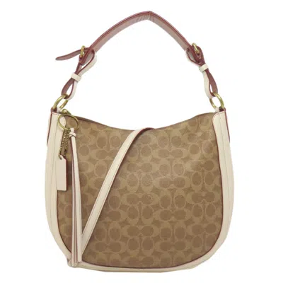 Pre-owned Coach Pvc Leather Shoulder Bag () In Brown