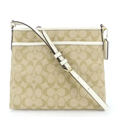 Coach Pvc Leather Shoulder Bag In Sand