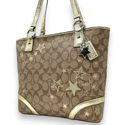 Pre-owned Coach Pvc Leather Shoulder Bag Tote Bag () In Brown