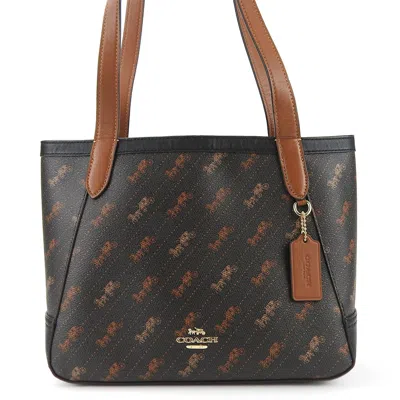 Coach Pvc Leather Tote Bag Brown