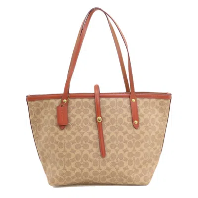 Pre-owned Coach Pvc Tote Bag () In Brown