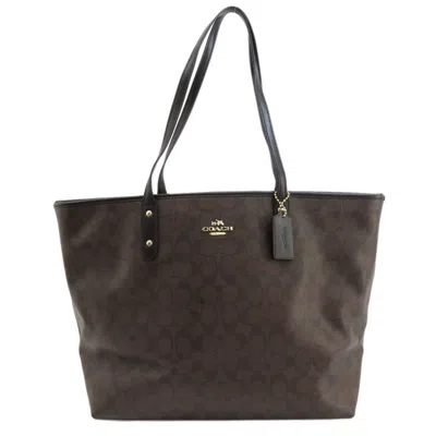 Pre-owned Coach Pvc Tote Bag () In Brown