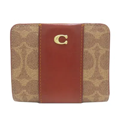 Pre-owned Coach Pvc Wallet (bi-fold) () In Brown