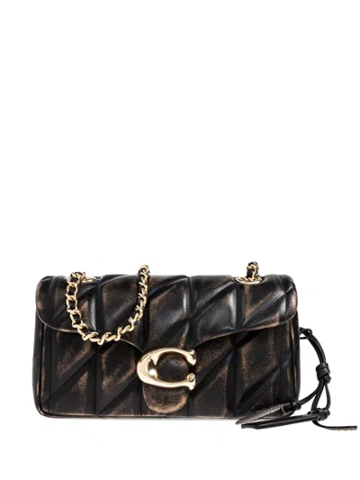 Coach Quilted Chain Shouder Bag In Brown