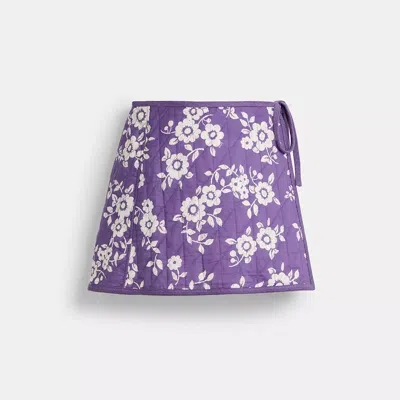 Coach Quilted Floral Wrap Skirt