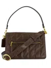 Coach Quilted Glazed Leather Chain Tabby Shoul In Brown
