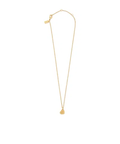 Coach Quilted Heart Necklace In Yellow