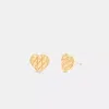 Coach Quilted Heart Stud Earrings In Gold