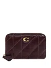 Coach Quilted Logo-plaque Wallet In Red