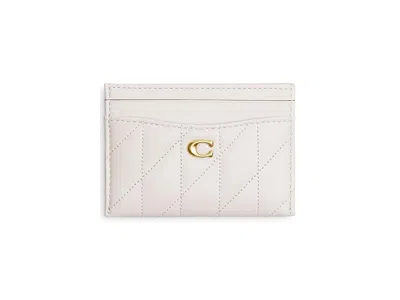Coach Quilted Pillow Leather Essential Card Case Handbags Chalk: One Size In White