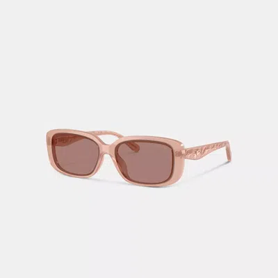 Coach Quilted Rectangle Sunglasses In Pink
