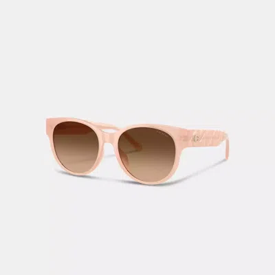 Coach Quilted Round Cat Eye Sunglasses In Gray