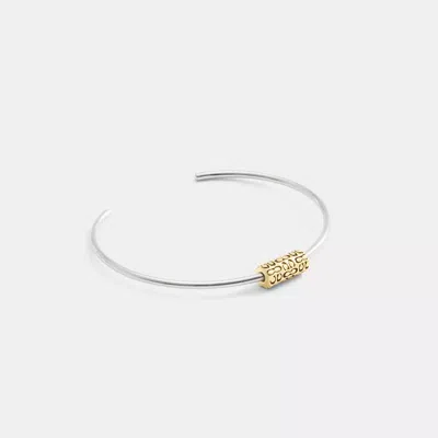 Coach Quilted Signature Bead Cuff In Metallic
