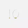 Coach Quilted Signature Bead Large Hoop Earrings In Gold/silver