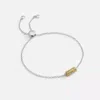 Coach Quilted Signature Bead Slider Bracelet In Gold/silver