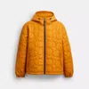 Coach Quilted Signature Puffer Jacket In Recycled Polyester In Yellow